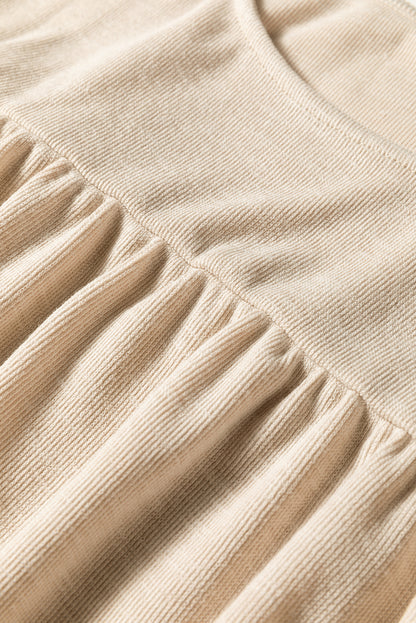 Jet Stream Textured Pleated Drop Shoulder Long Sleeve Knit Top