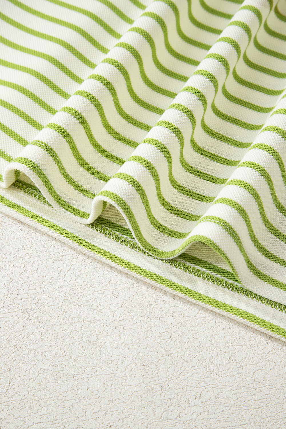 Pink Stripe Collared V Neck Drop Shoulder Pullover and Skort 2pcs Outfit