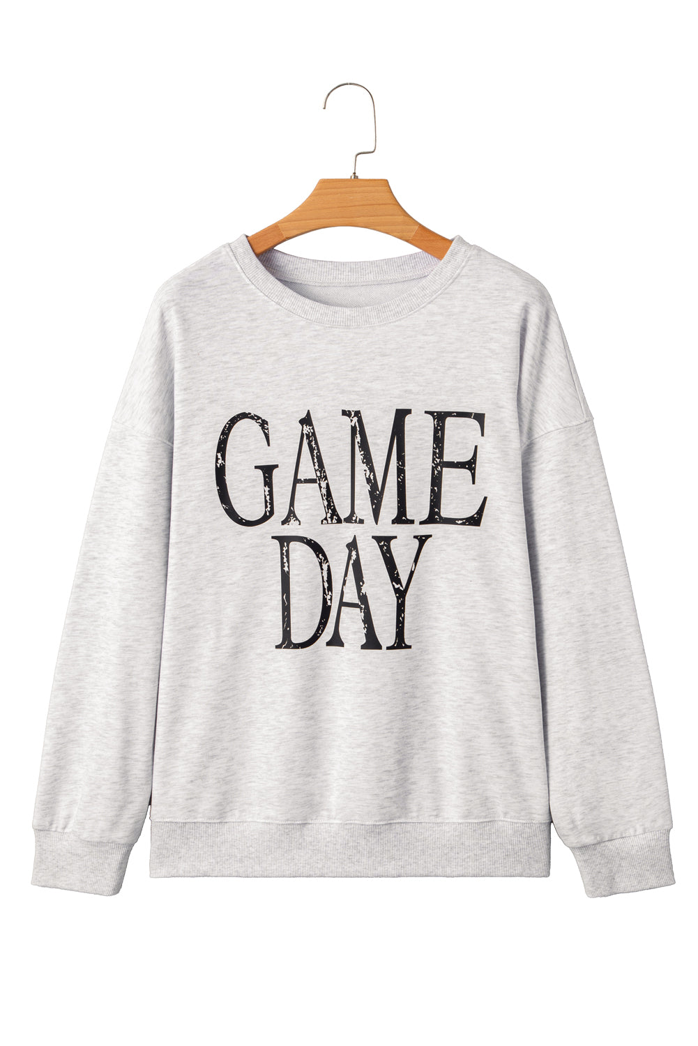 Black Vintage Washed GAME DAY Graphic Baggy Sweatshirt