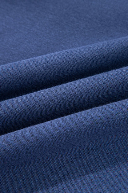 Dirty blue Fleece Lined Adjustable Drawstring Oversize Tunic Hoodie