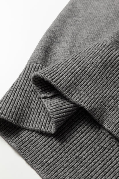 Sleet Lace Trim Patchwork Buttoned Cuffs Loose Sweater