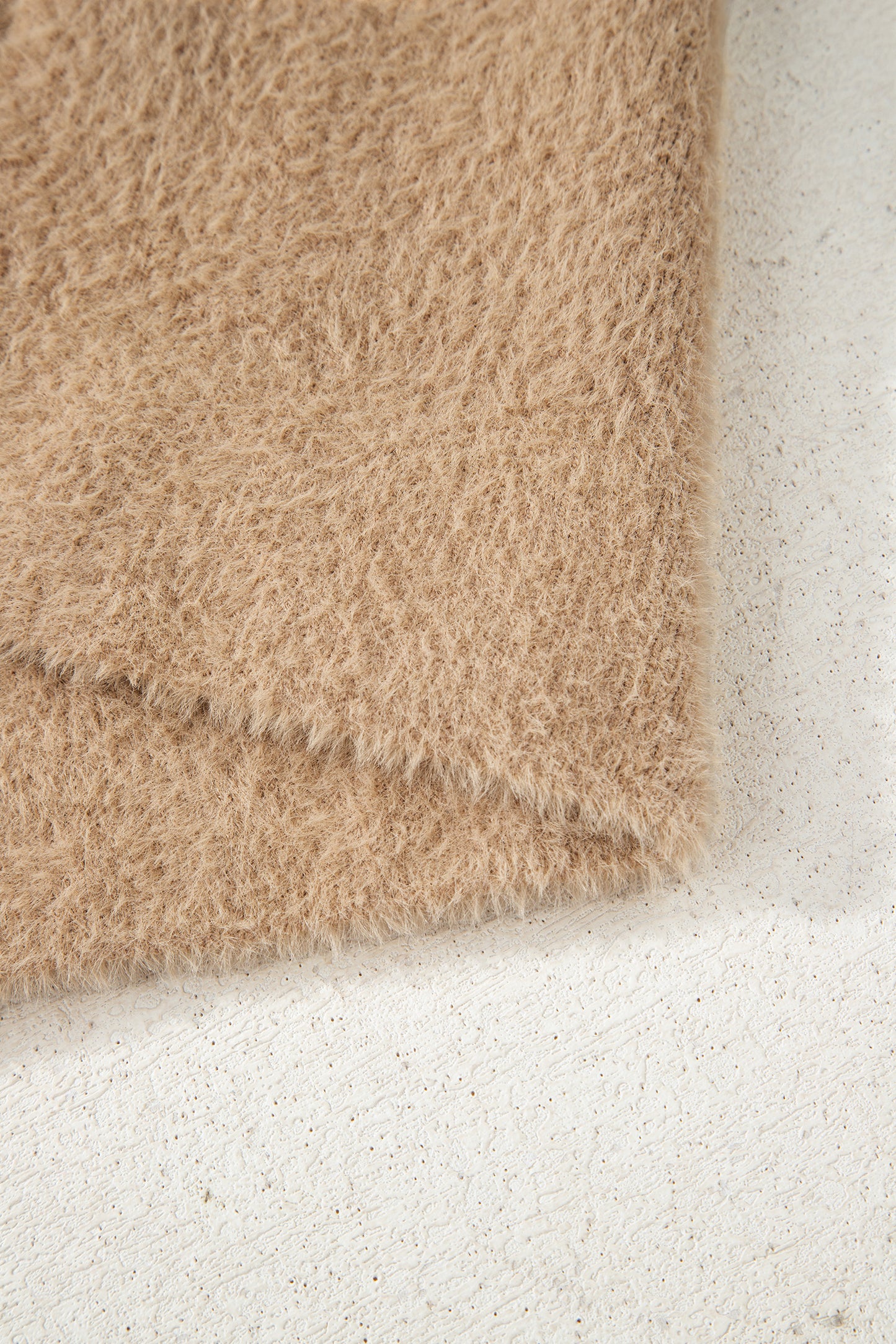 Smoke Gray Fuzzy Buttoned Front Midi Solid Cardigan