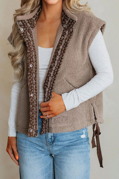 Goat Side Bows Sherpa Fleece Vest