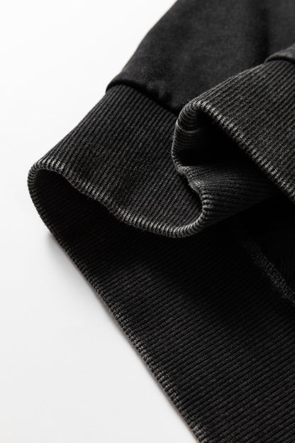 Ashleigh Blue Half Zip Kangaroo Pocket Mineral Wash Baggy Hoodie