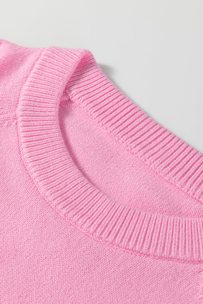 Racing Red MERRY Letter Pattern Christmas Raglan Sleeve Sweater