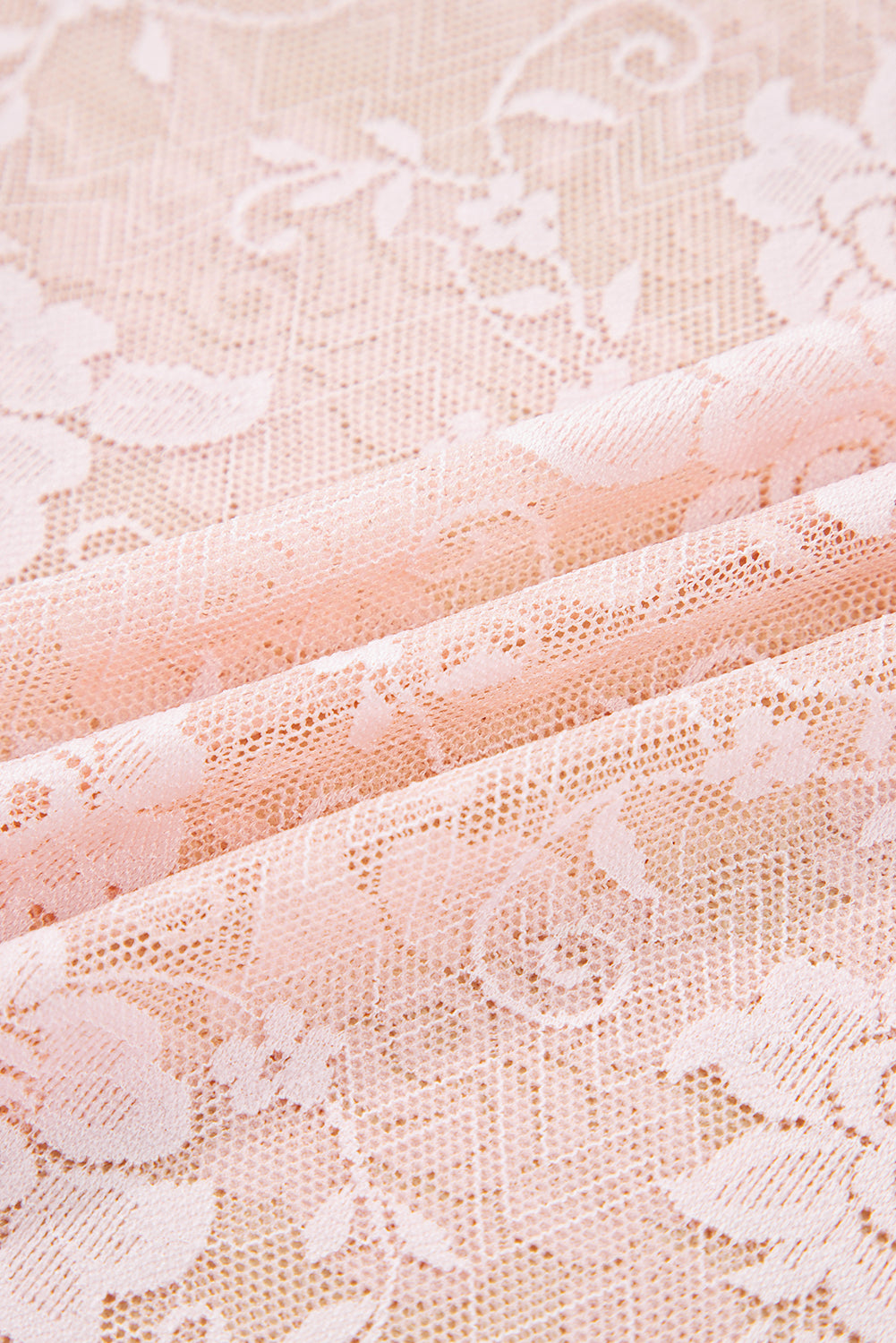 White Sheer Floral Lace Mesh Mock Neck Long Sleeve Top