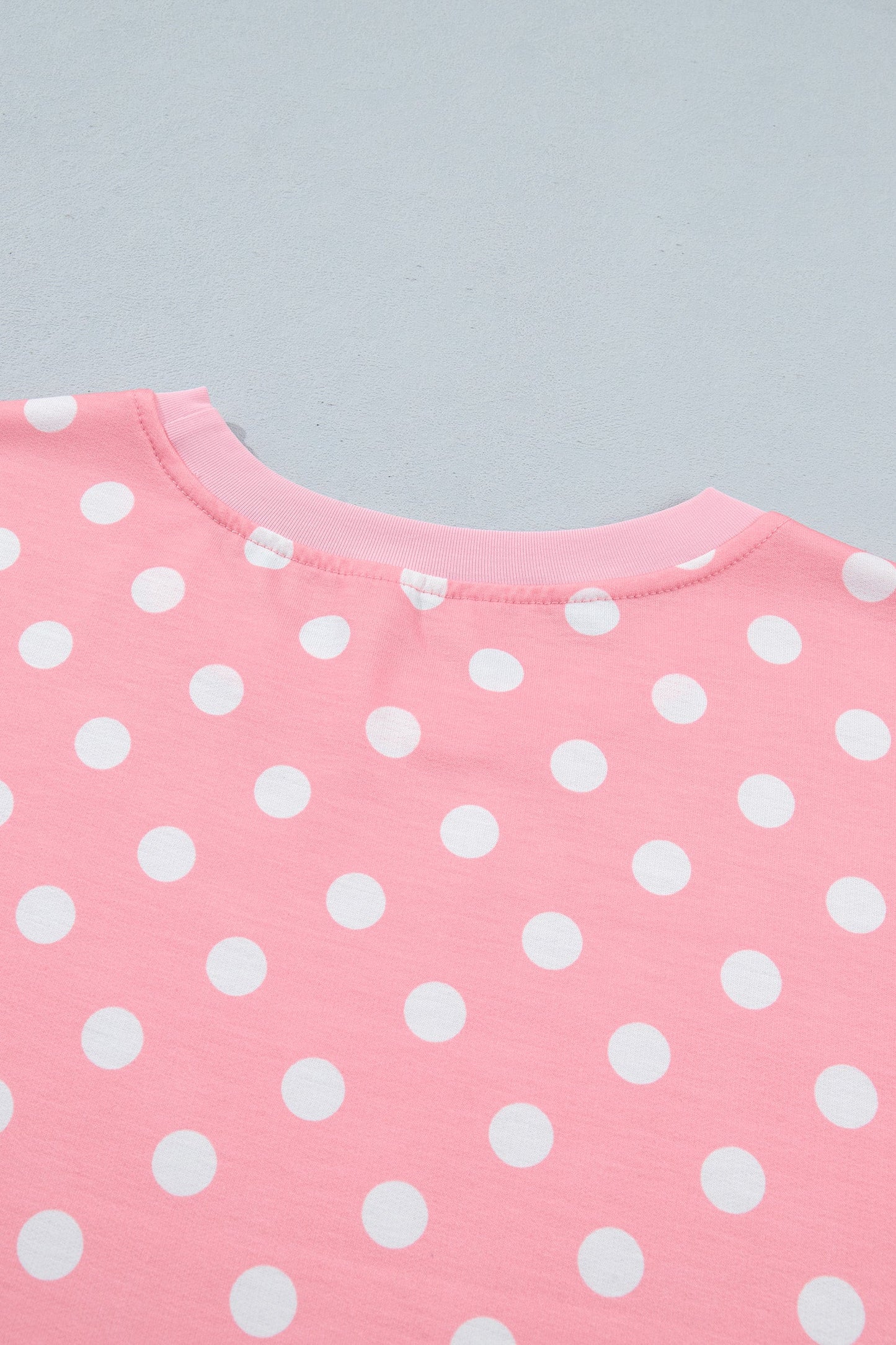 Green Polka Dot Oversized Top Drawstring Short Set