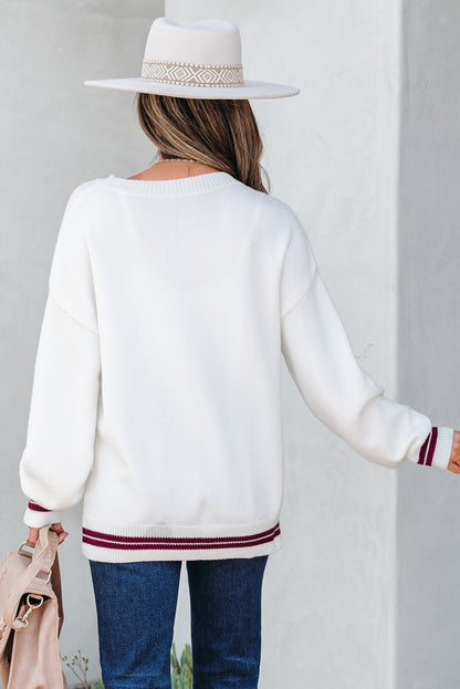 Light Grey See You Cowboy Embroidered Western Graphic Sweater