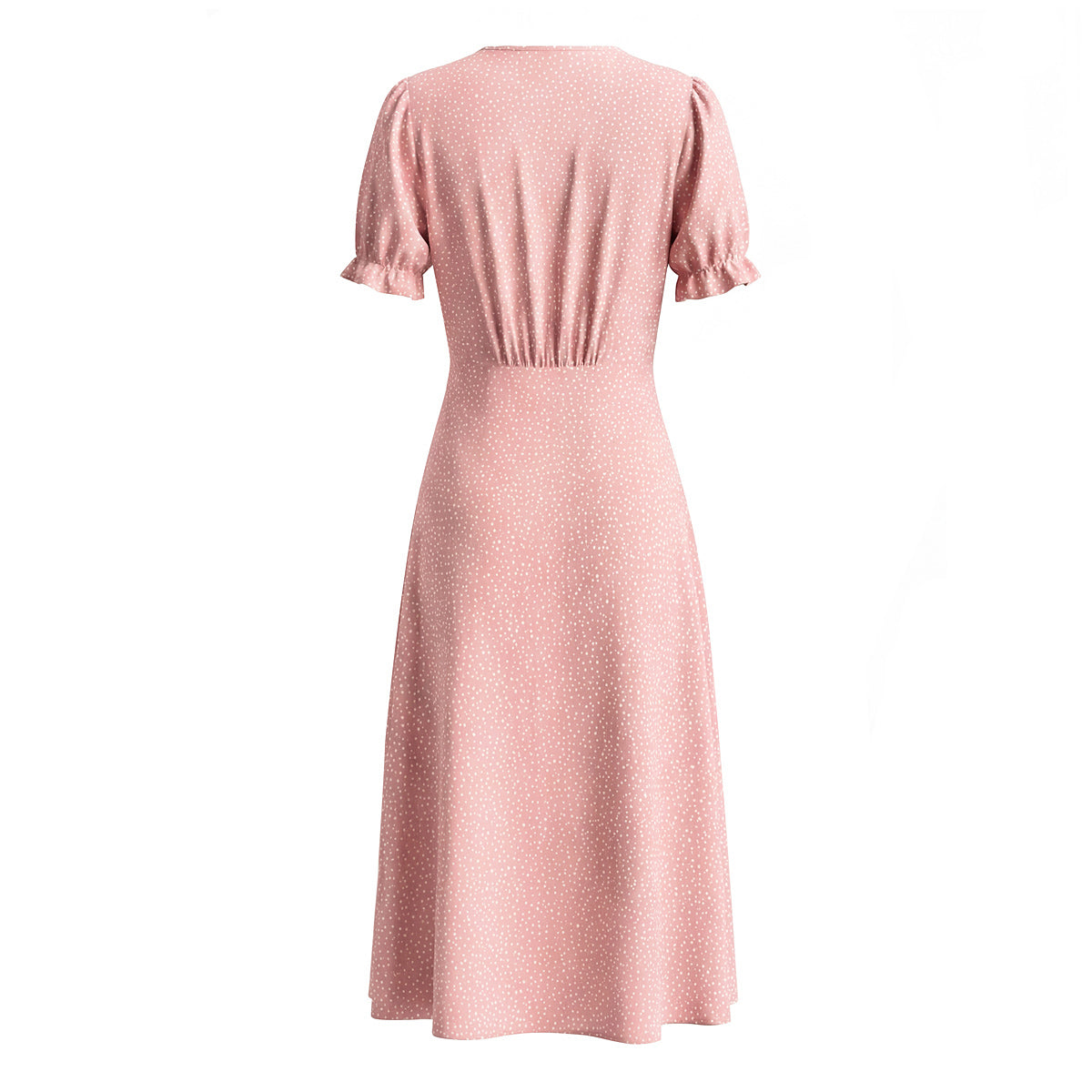 Women Clothing Spring Lace Polka Dot Short Sleeve Dress