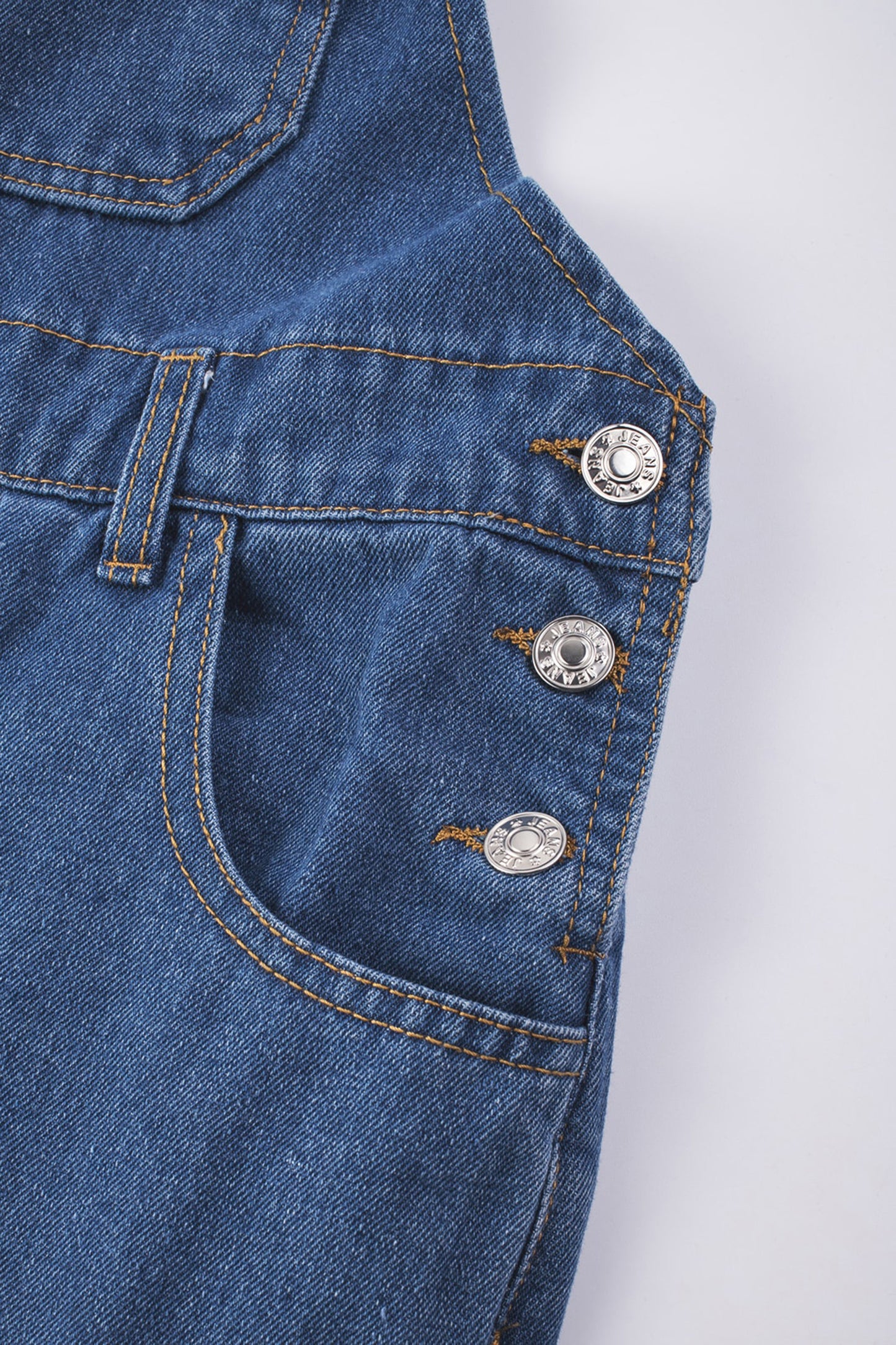 Dark Blue Retro Bib Pocket Buckle Straps Casual Denim Jumpsuit