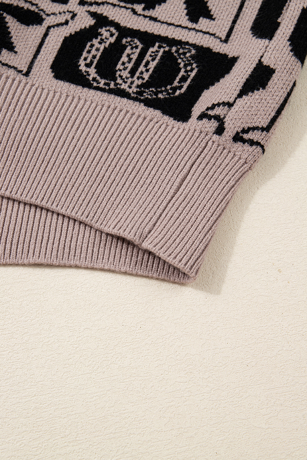 Brown Bows & Horseshoes Pattern Western Fashion Print Sweater