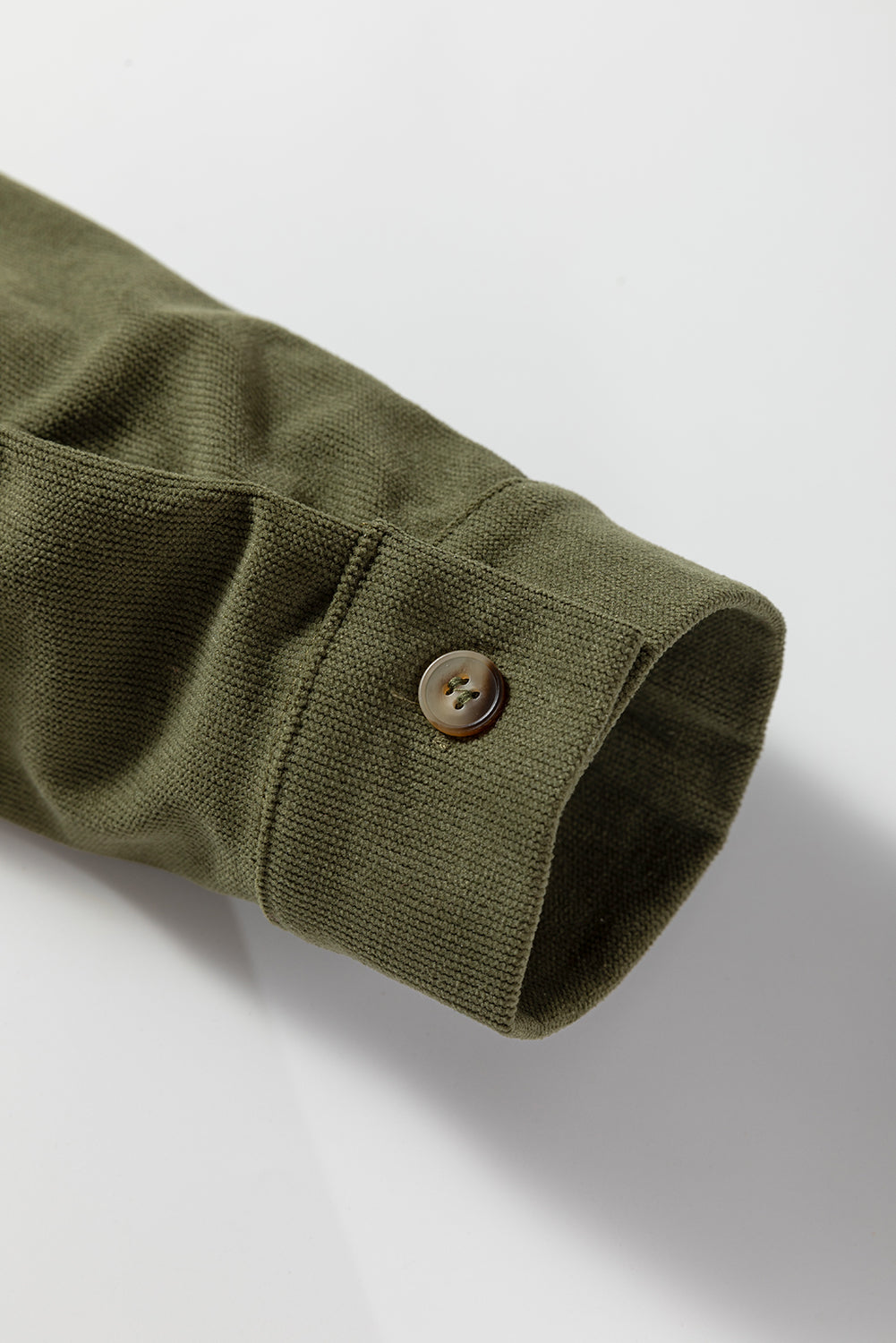 Black Corduroy Half Button Collared Long Sleeve Mini Dress