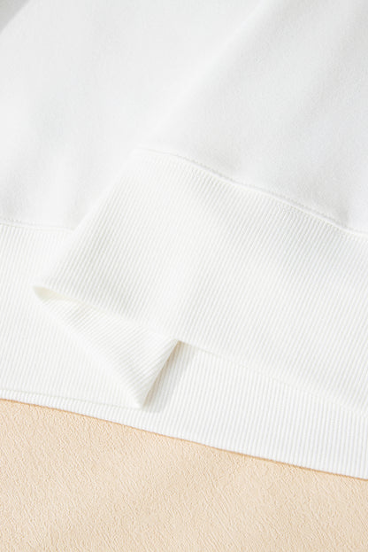 Beau Blue Colorblock Snap Buttons Pullover Sweatshirt