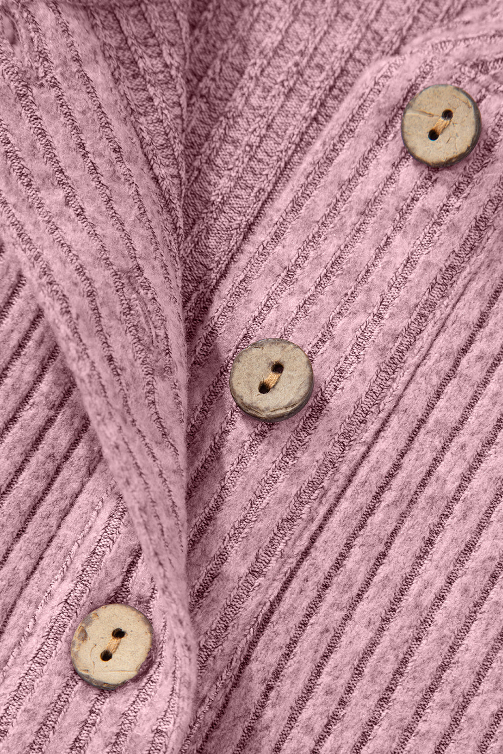 Clearly Aqua Ribbed Texture Drop Shoulder Henley Knit Top