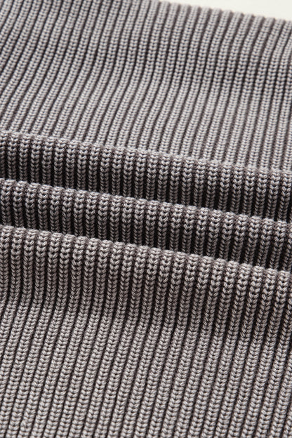 Chestnut Mineral Wash Exposed Seam Patchwork Knit Open Sweater Cardigan