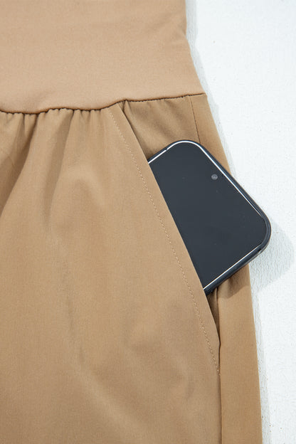 Medium Grey Elastic High Waist Pocketed Cargo Jogger Pants