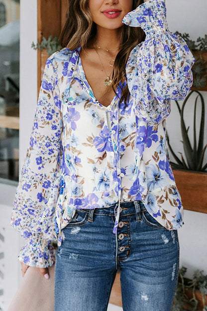Pink Cakewalk Floral Smocked Blouse