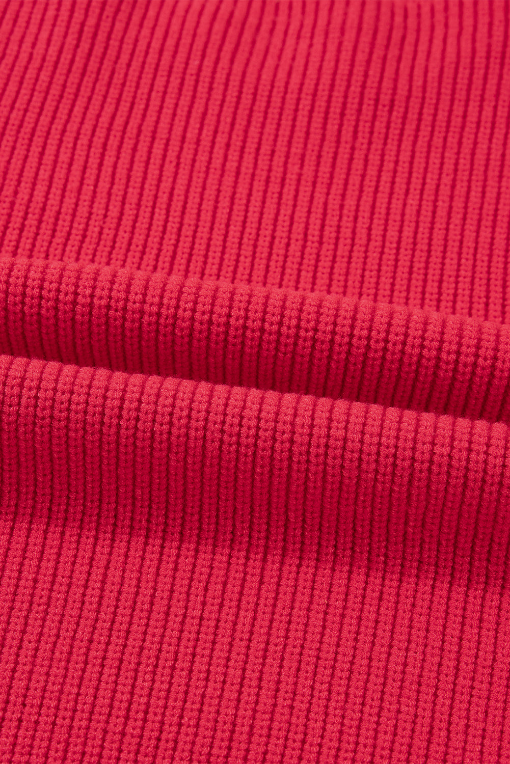 Fiery Red Sequin Bow Accent Drop Shoulder Festive Sweater