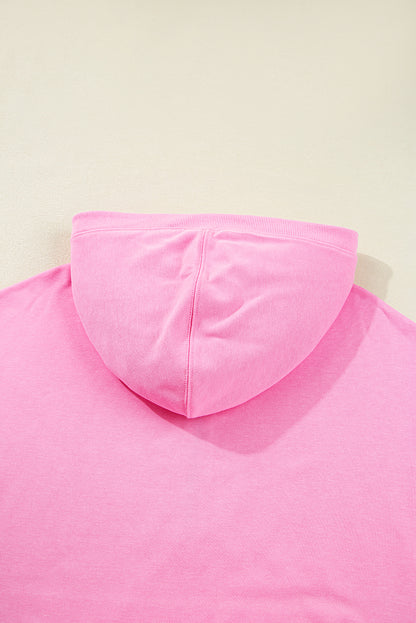 Bonbon Checkered Patchwork Kangaroo Pocket Half Zipper Hoodie