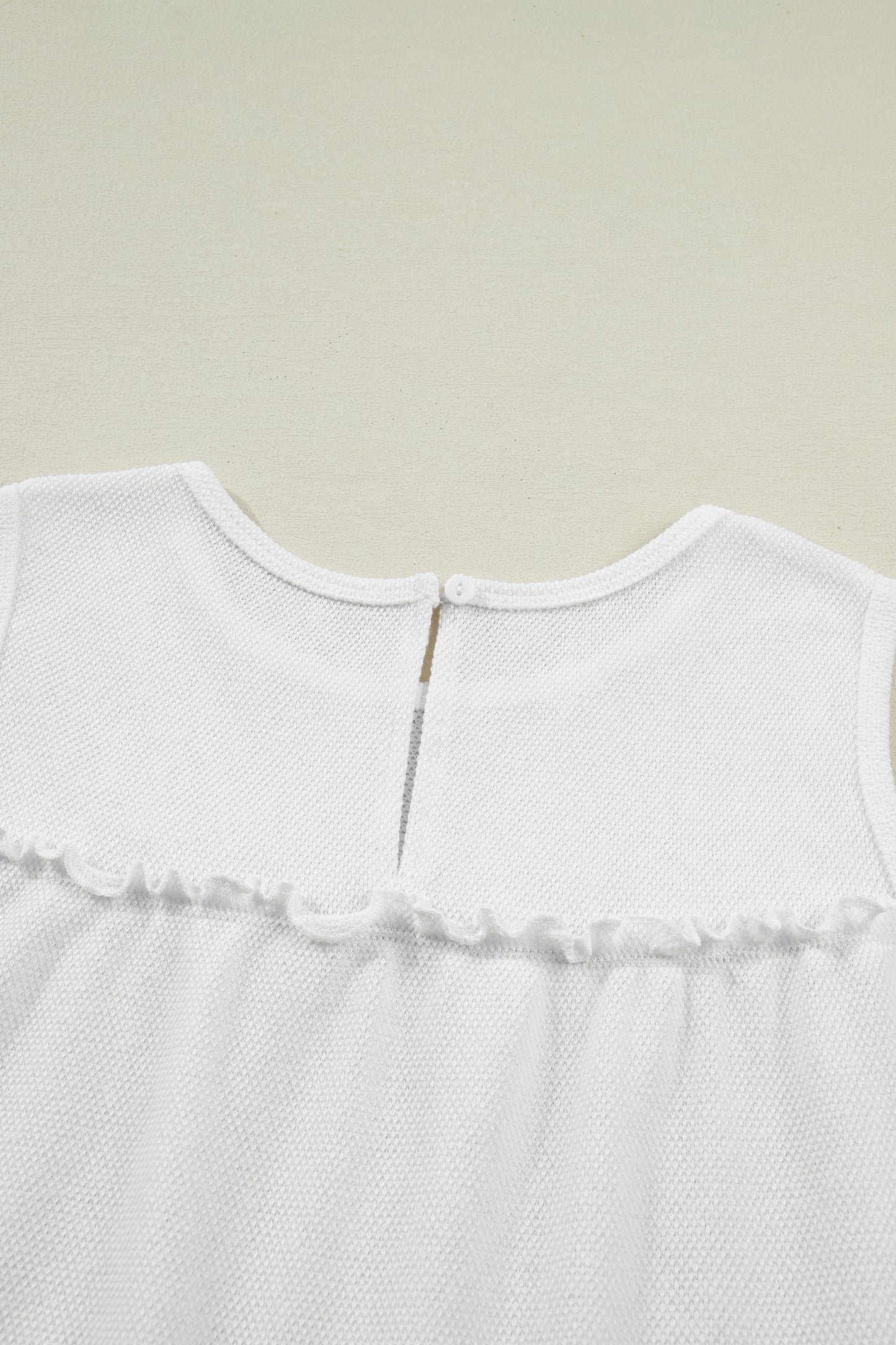 White Tiered Frill Trim A-line Tank Top