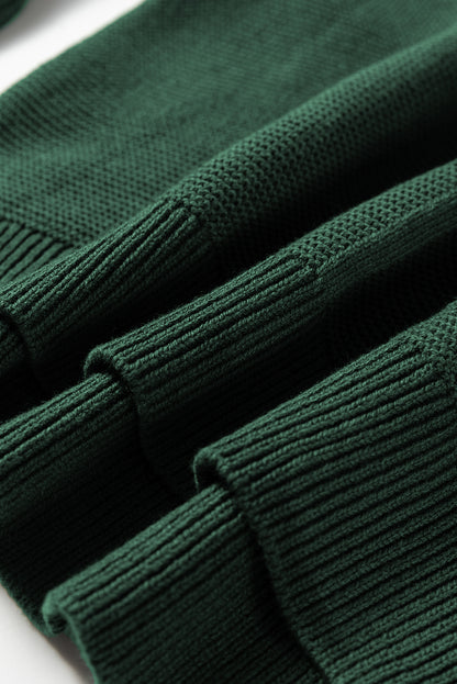 Red Dahlia Solid Color Front Seam Drop Shoulder Loose Sweater