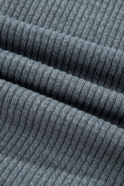 Red Sandalwood Ribbed Knit Buttons Front Flap Pocket Casual Shacket