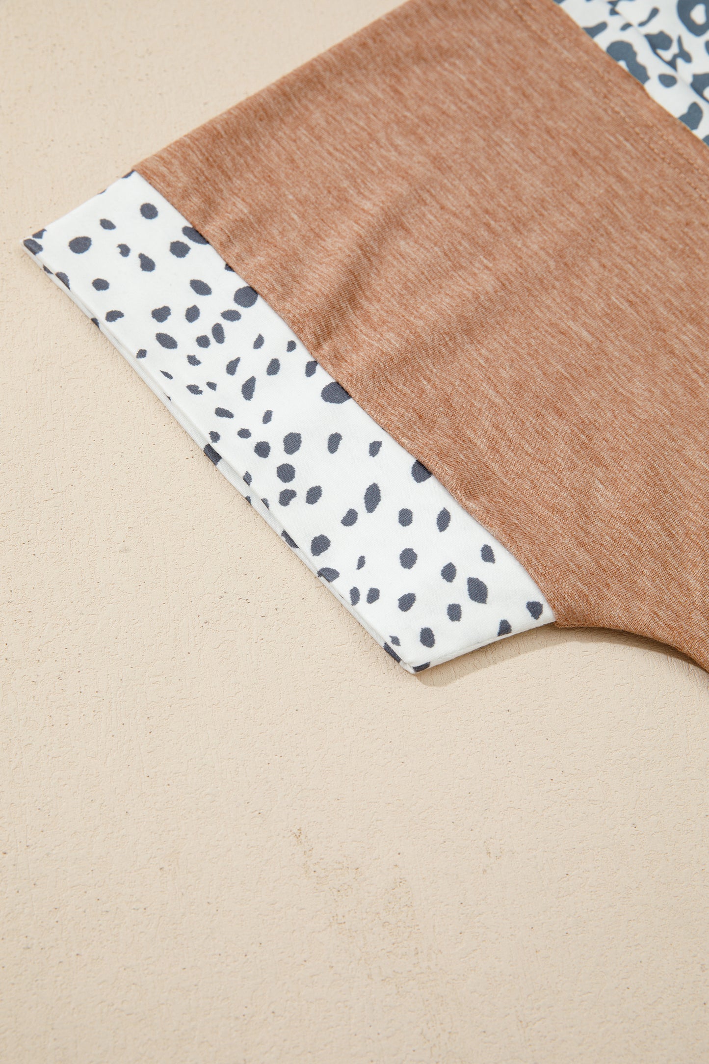 Chestnut Animal Color Block Patchwork Plus Size Tee