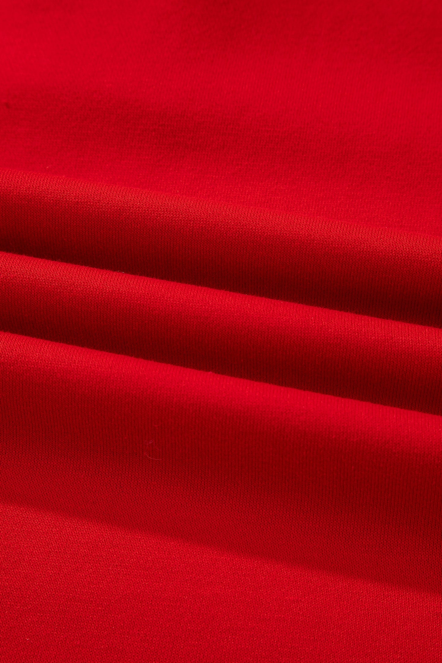 Fiery Red Contrast Striped Collar Patchwork Puff Sleeve Ruffle Hem Mini Dress