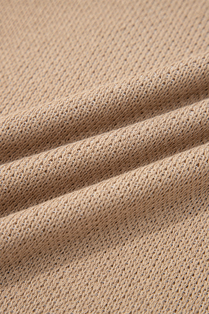 Goat Horse Shoe Pattern Contrast Trim Short Sleeve Sweater