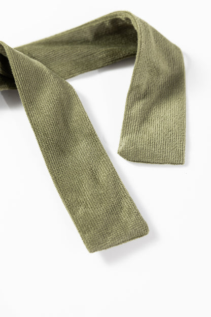 Black Ribbed Knit Slim Bodice Contrast Flared Skirt Patchwork Belted Dress