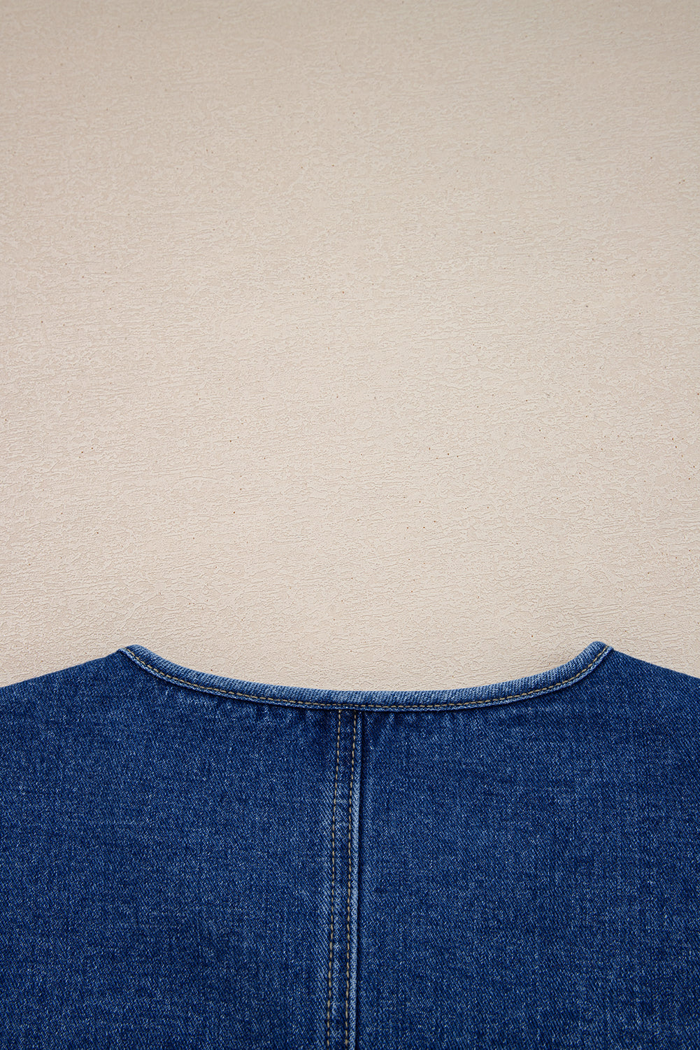 Sail Blue Vintage Fastening Big Patched Pockets Straight Cut Deep Wash Denim Jacket