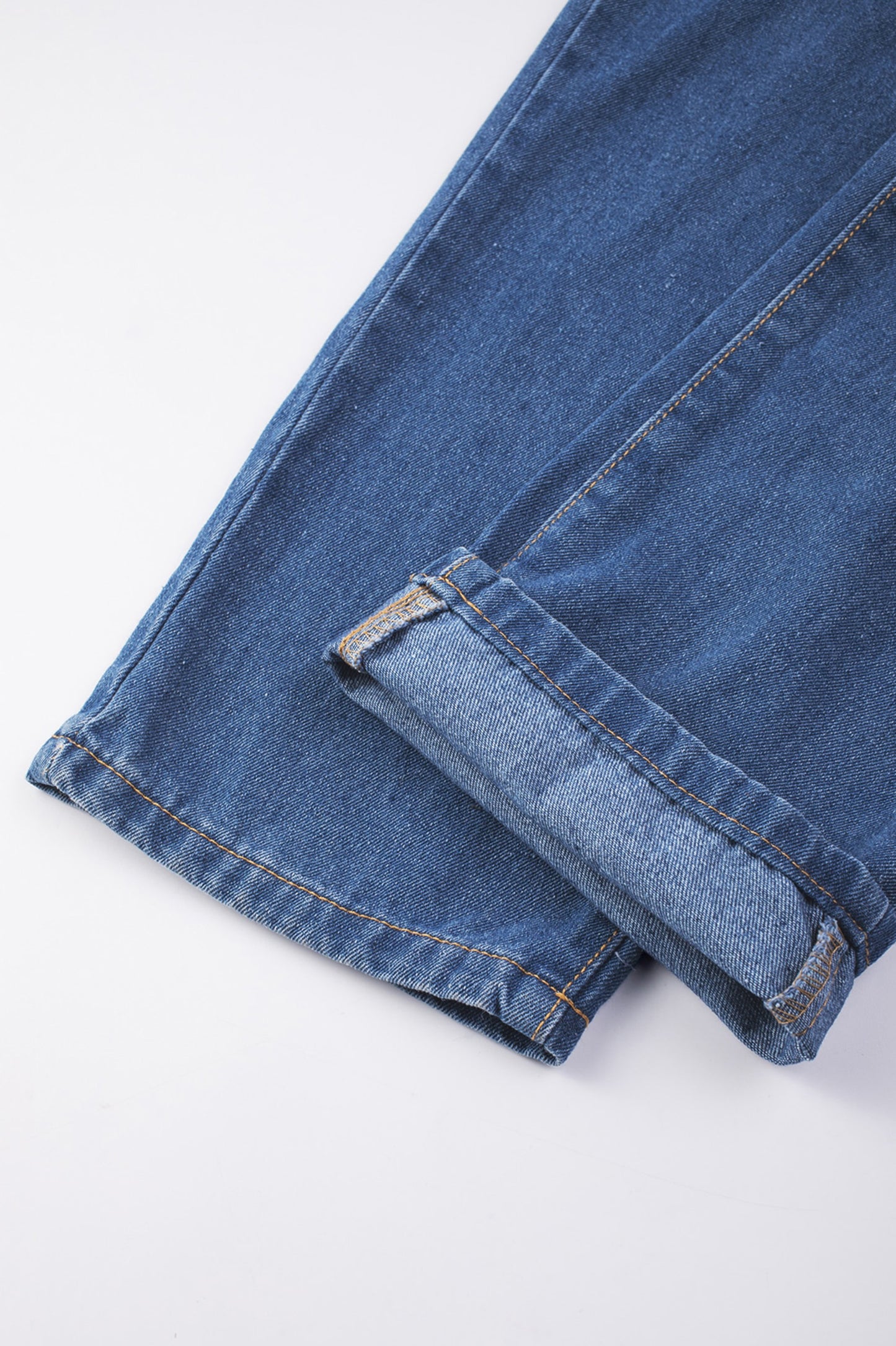 Dark Blue Retro Bib Pocket Buckle Straps Casual Denim Jumpsuit