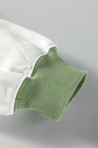 Color black Colorblock Henley High Low Oversize Sweatshirt