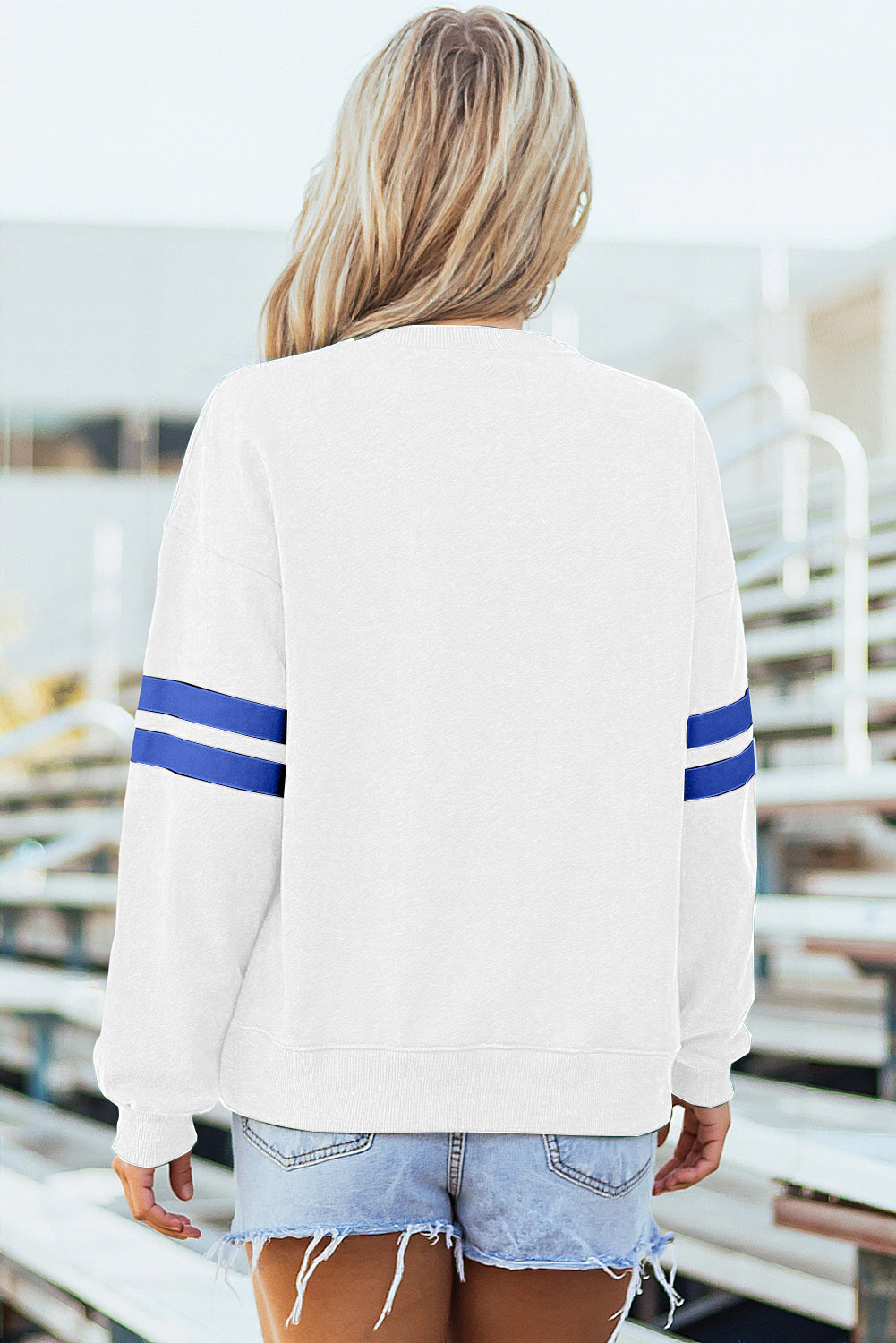 Coffee Varsity Striped Detail Drop Shoulder Oversized Sweatshirt
