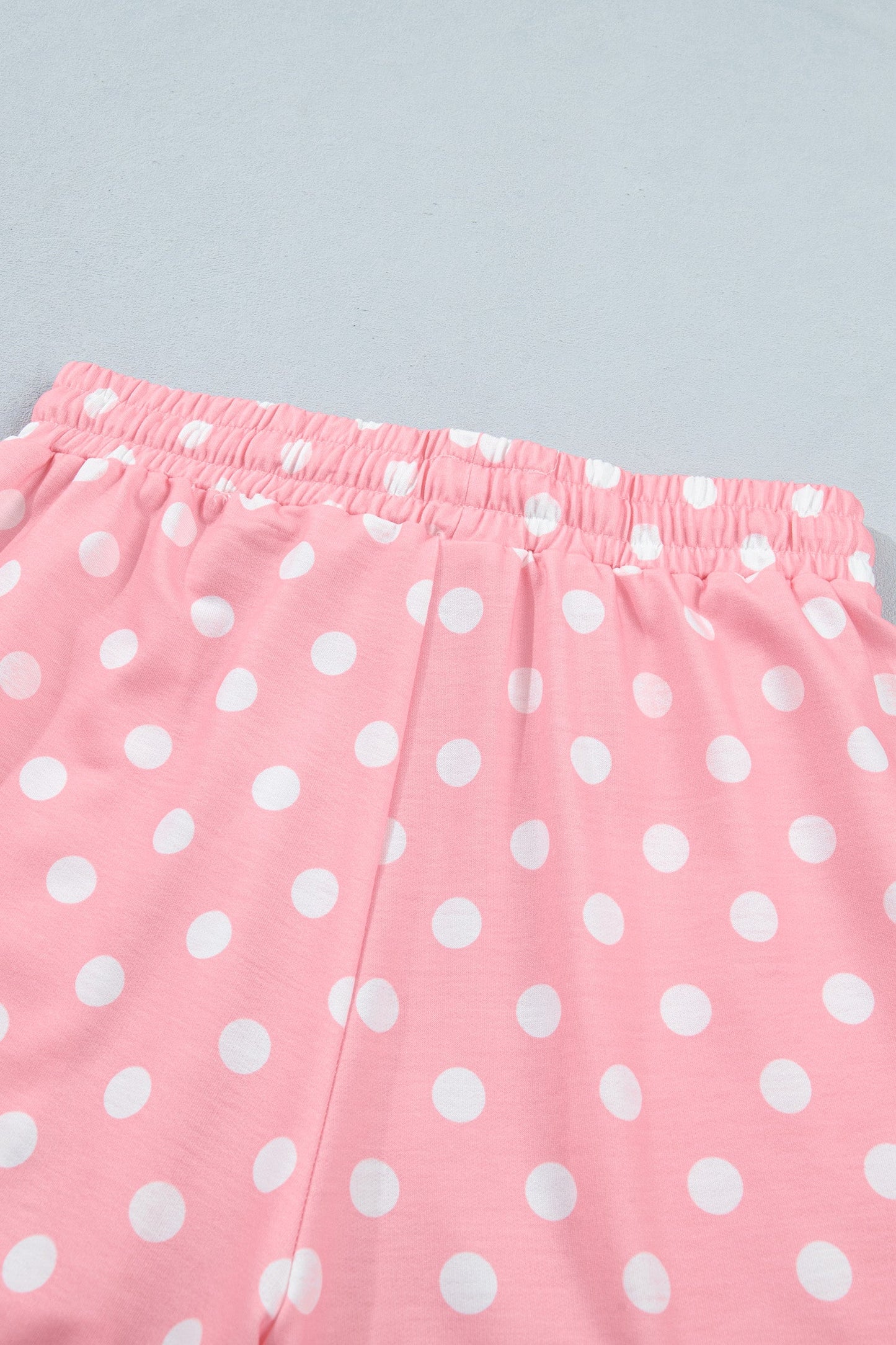 Green Polka Dot Oversized Top Drawstring Short Set