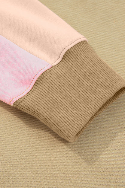 Sage Green Contrast Star Patchwork Exposed Seam Uneven Hem Drop Shoulder Sweatshirt