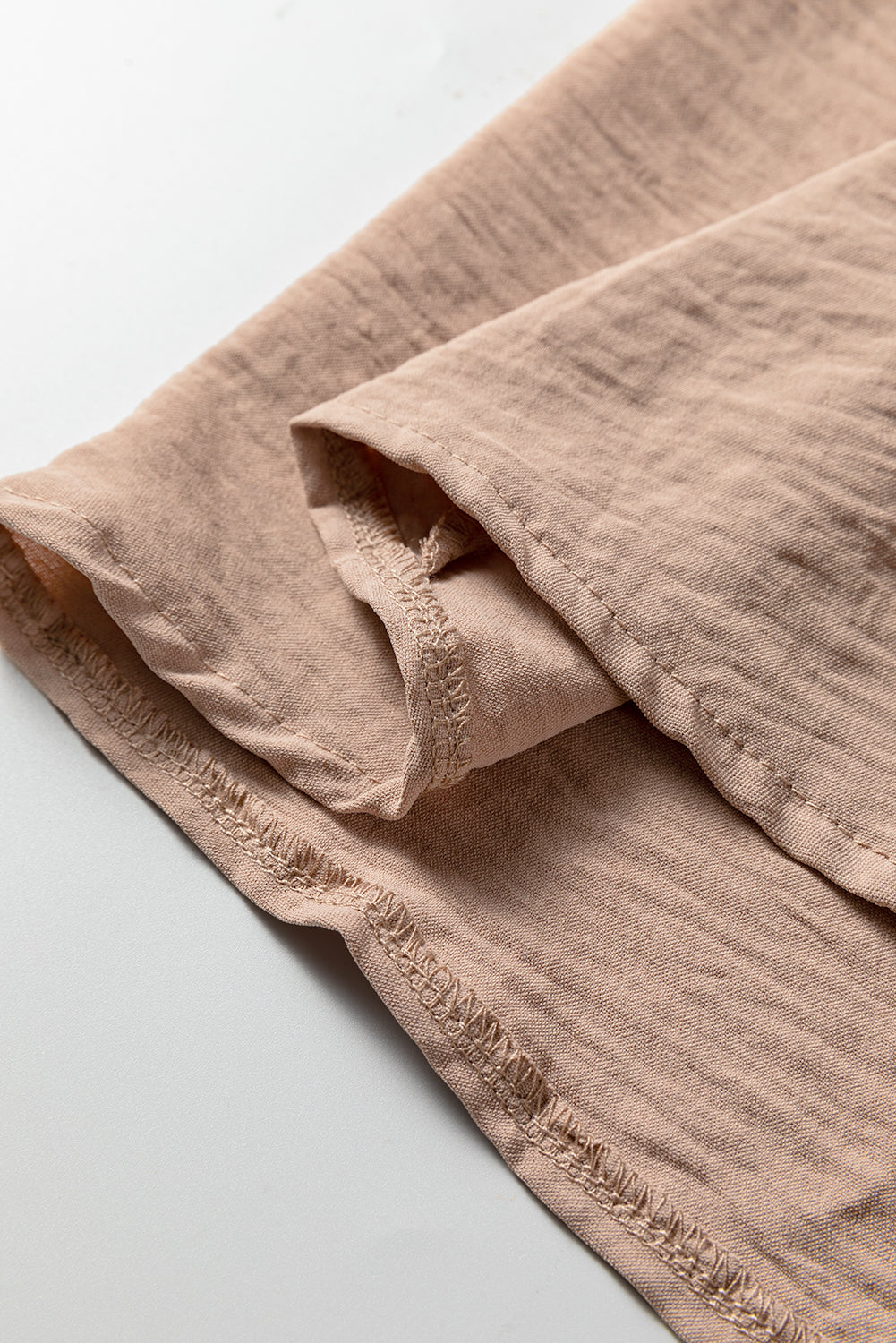 Smoke Gray Deep V Neck Bubble Sleeve Smocked Mini Dress