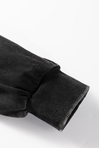 Ashleigh Blue Half Zip Kangaroo Pocket Mineral Wash Baggy Hoodie