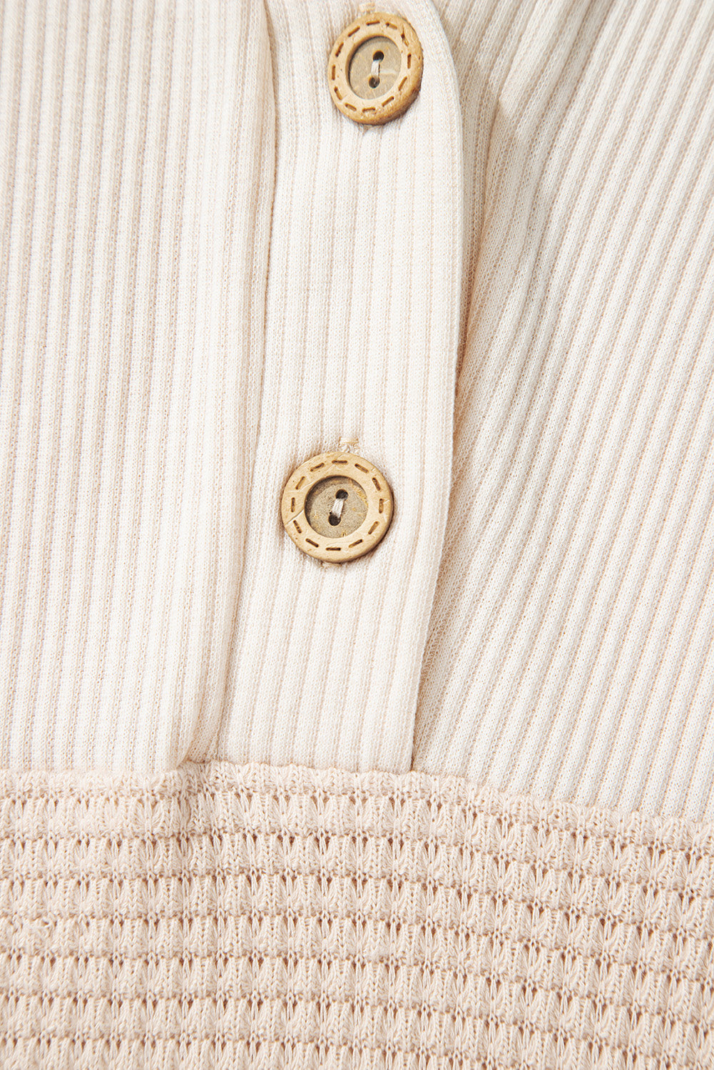 Racing Red Waffle Patchwork Drop Shoulder Hooded Long Sleeve Top