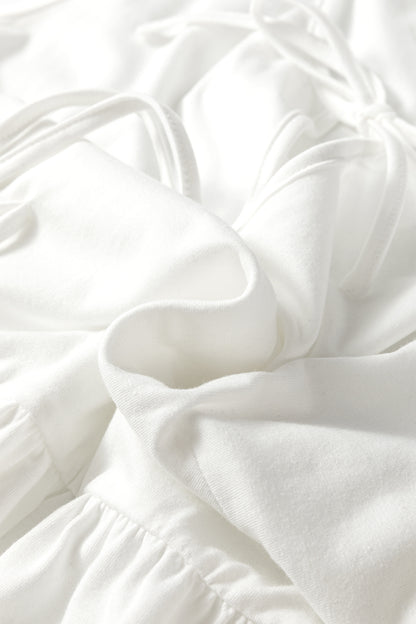 Beau Blue Plus Size Solid Color Bow Tie Peplum Tank Top