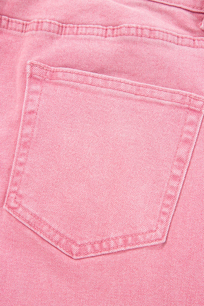 Myosotis Acid Washed High Rise Cropped Wide Leg Jeans