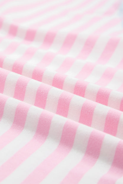 Casual Stripe Oversize Dolman Sleeve Patchwork T Shirt