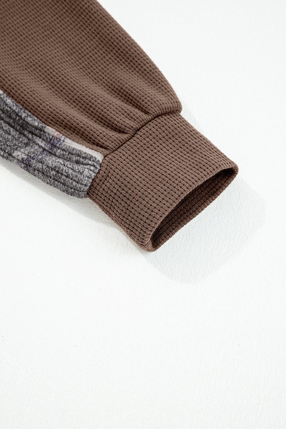 Brown Plaid Patchwork Button Down Drawstring Hooded Shacket