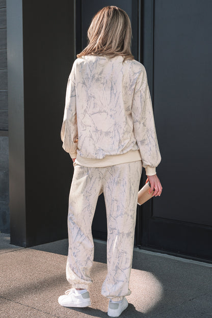 Khaki Camo Print Jogger Pants Set