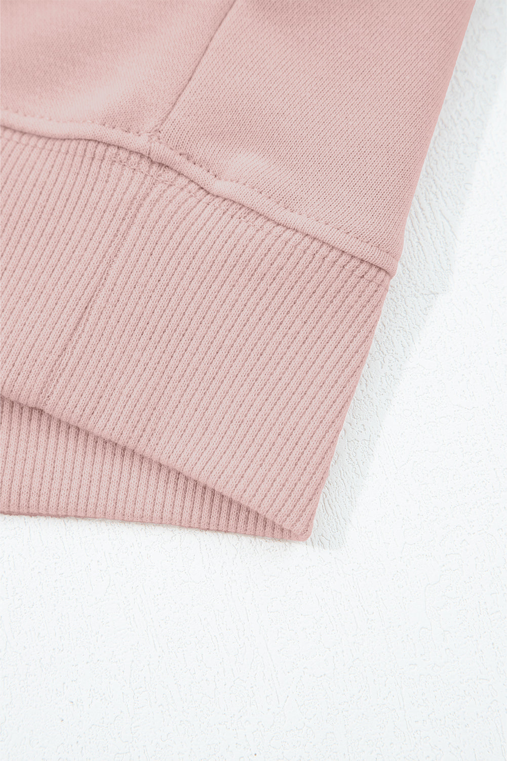 Light Pink Drop Shoulder Puff Sleeve Crop Pullover Drawstring Wide Leg Pants Set