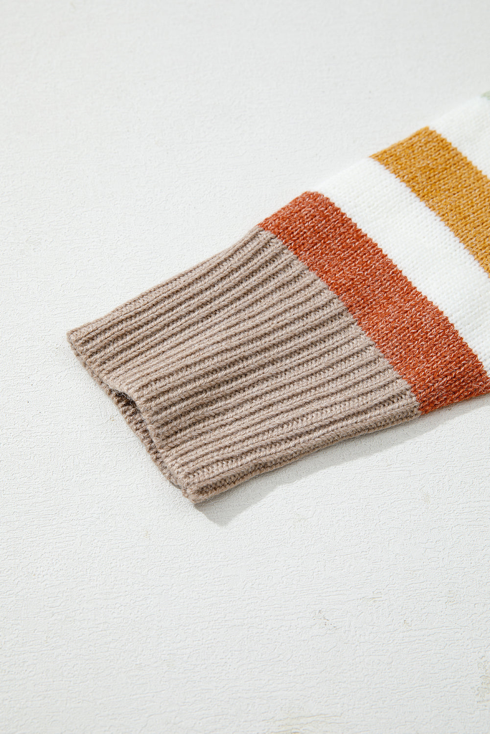 Multicolour Striped Colorblock Drop Shoulder Plus Size Sweater