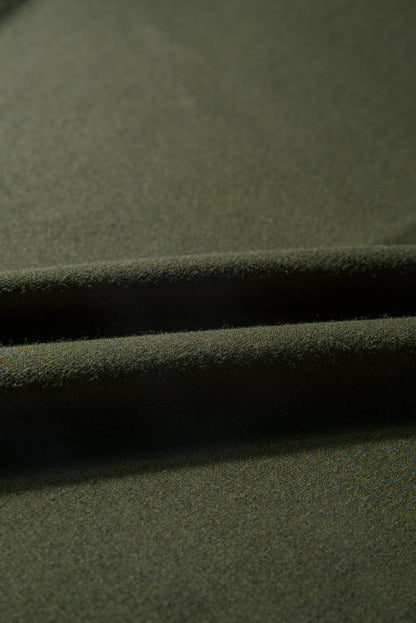 Four Leaf Clover Solid Color Extended Cuffs Long Sleeve Top