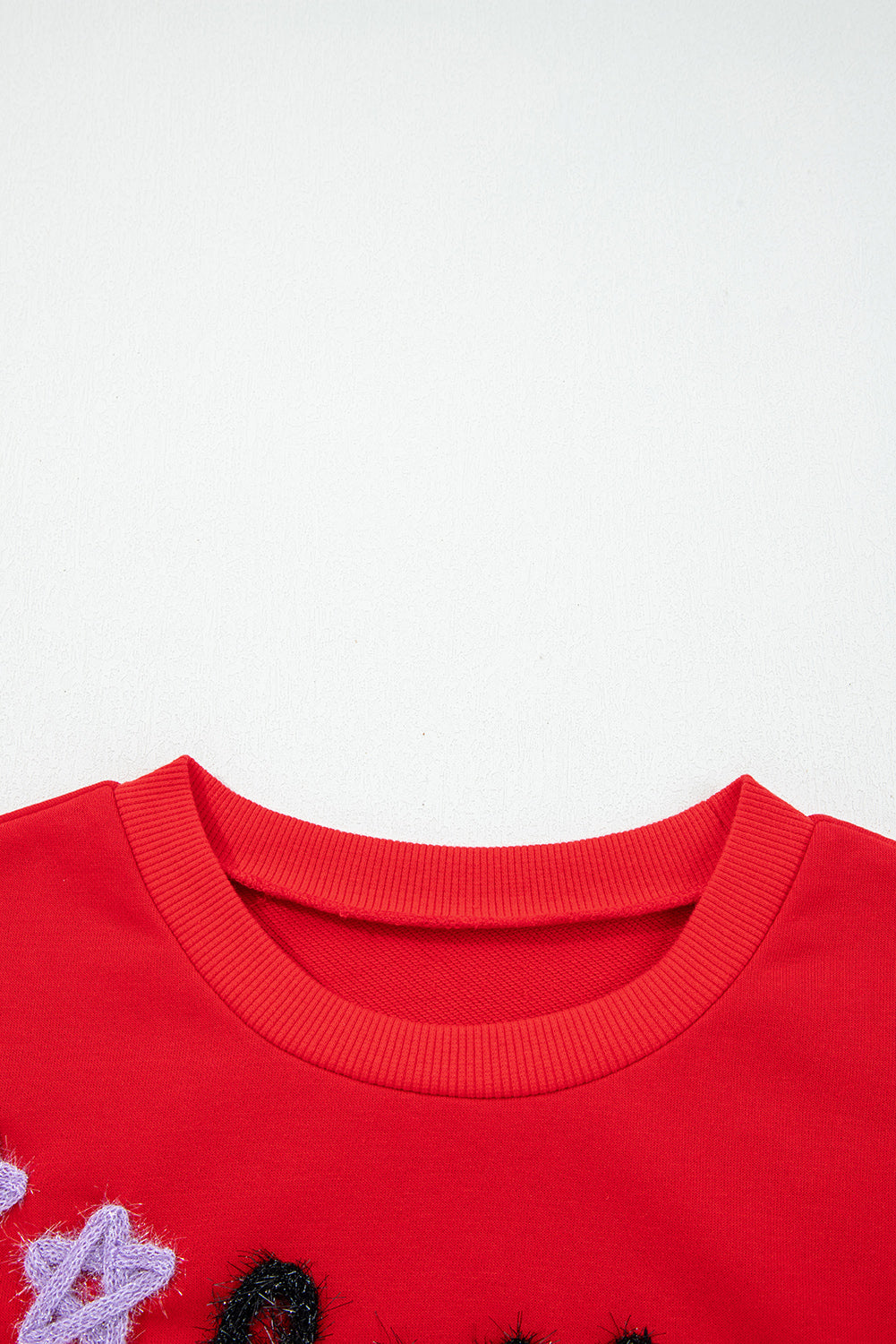 Fiery Red How Bout Them Dawgs Embroidered Script Balloon Sleeve Sweatshirt