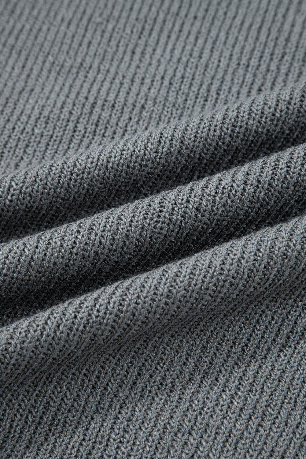 Medium Grey Raw Edge Uneven Hem Patchwork Drop Shoulder Sweater