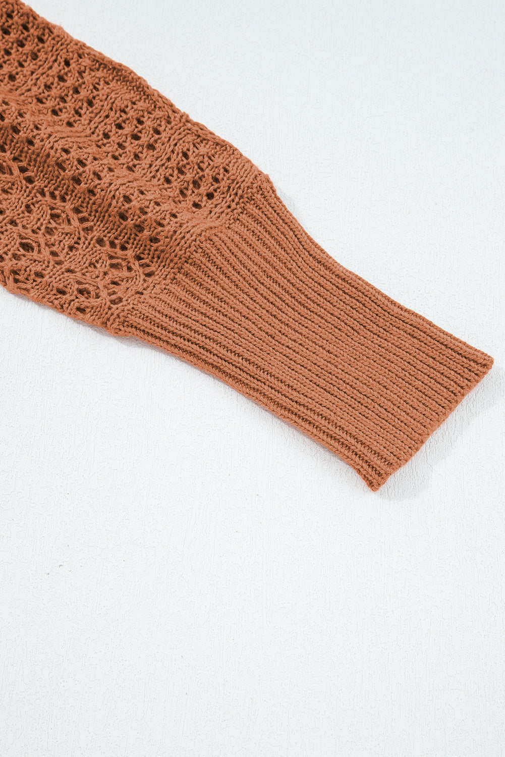 Lapis Mix Pattern Hollowed Knit Open Front Cardigan